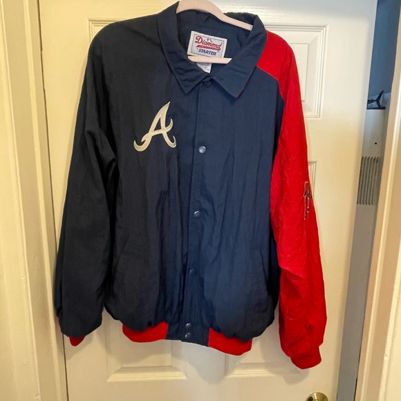 STARTER Other - STARTER Atlanta Braves Navy and Red Braves Jacket
